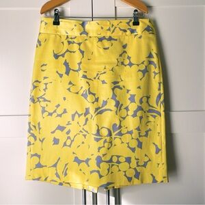 J. Crew Bright Yellow and Gray Pencil Skirt